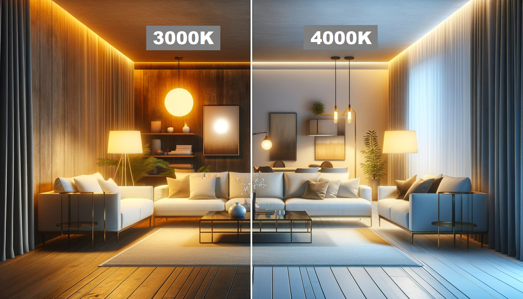 Valon värin valitseminen 3000k vs 4000k - LedStore Valon värin valitseminen 3000k vs. 4000k